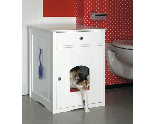 Kattenkast Mohrle met lade 52x48x63 cm wit