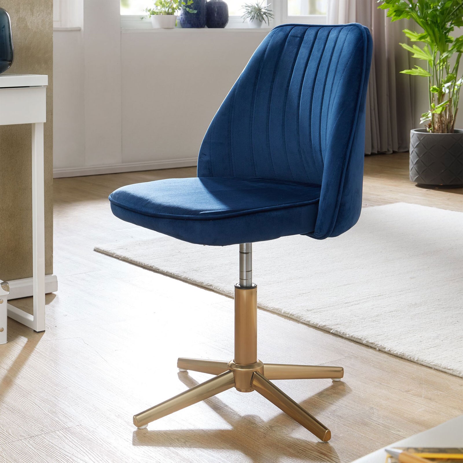 Drehstuhl Farsund blau/gold