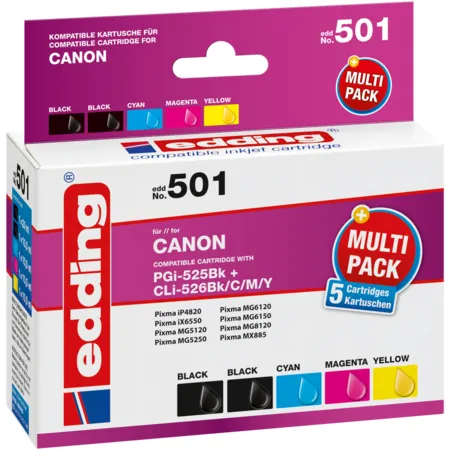 edding 501 Canon PGI-525/CLI-526BK/C/M/Y Multipack 5