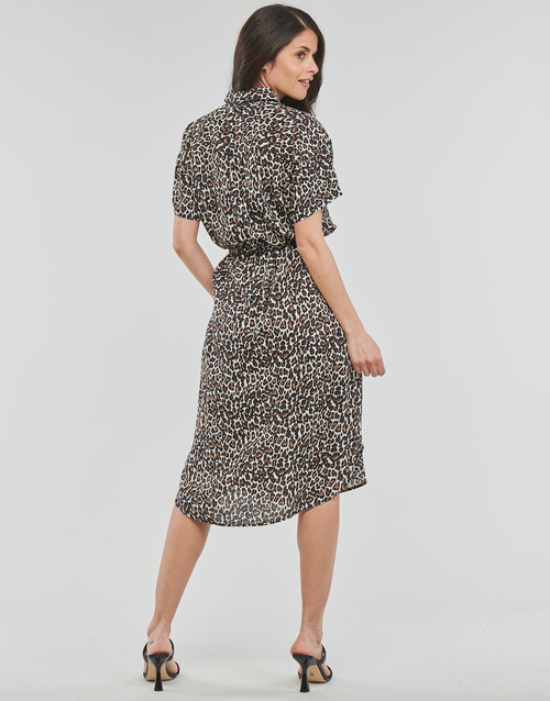 Vero Moda - VMBUMPY SS CALF SHIRT DRESS NOOS - Leopard