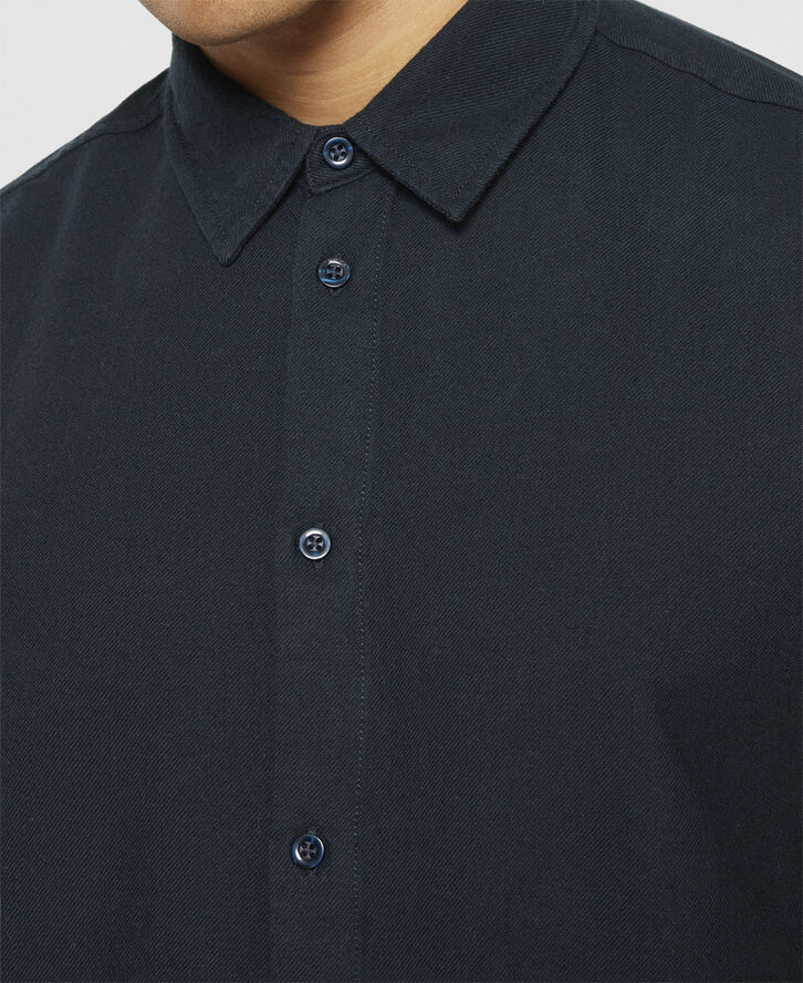 Knowledge Cotton Apparel Regular fit heavy twill flannel shirt - GOTS/Vegan Blå