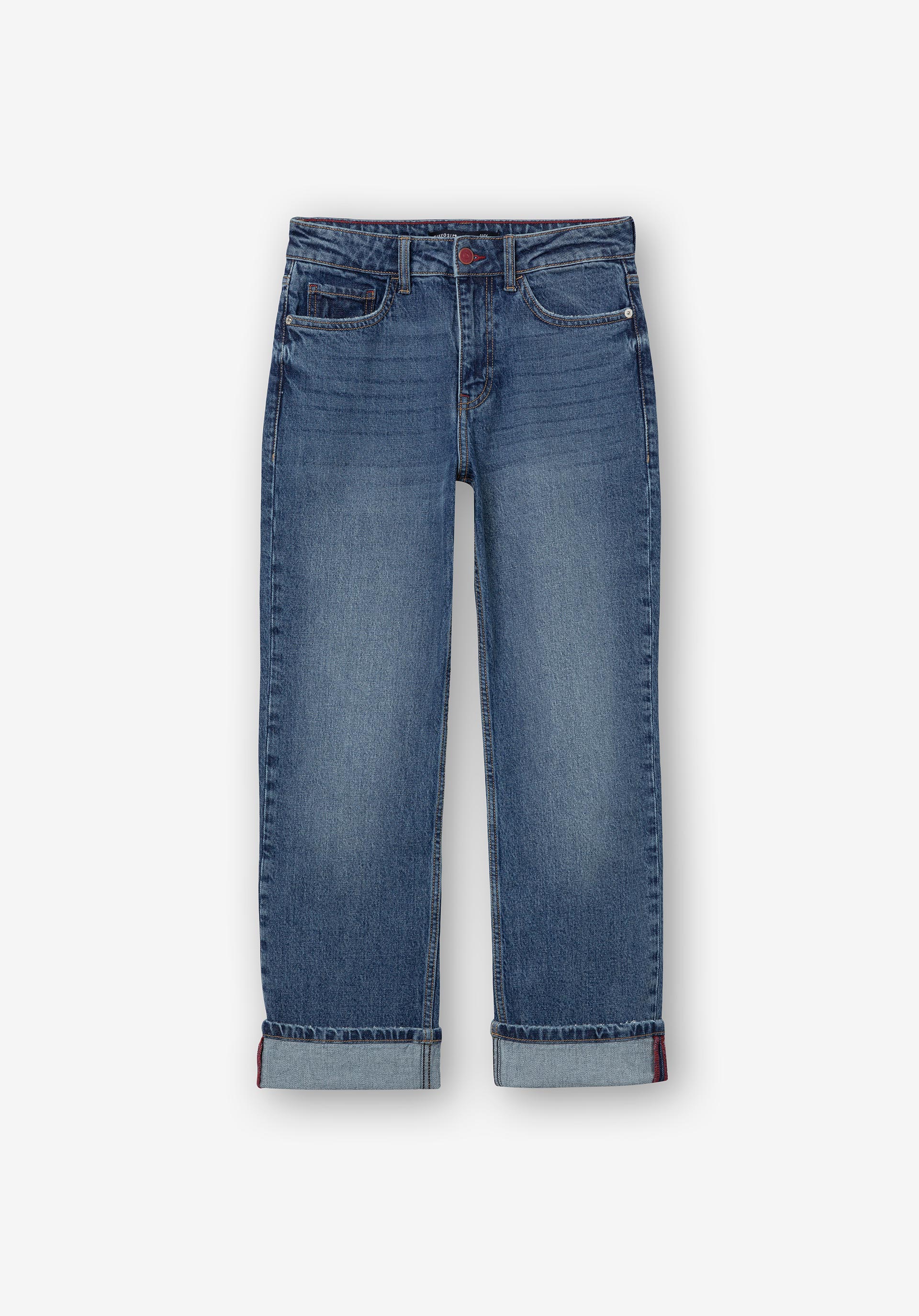 Jeans Amy Straight Fit Cintura Alta