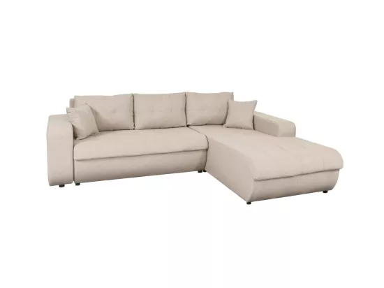 Canapé d'Angle Convertible Droit 4 Places en Tissu