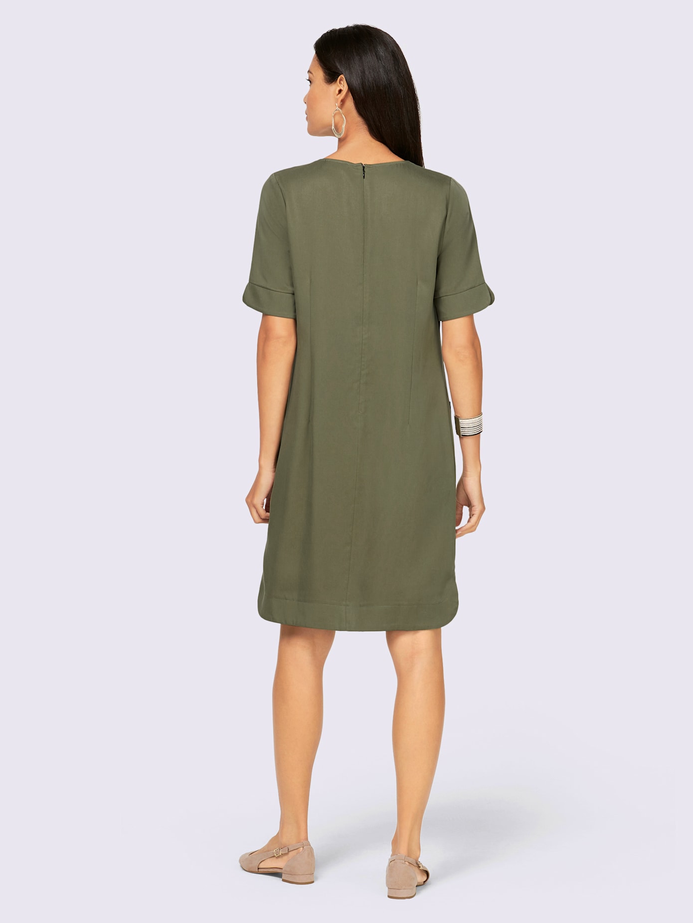 Robe fourreau mélange de lyocell et de viscose de qualité