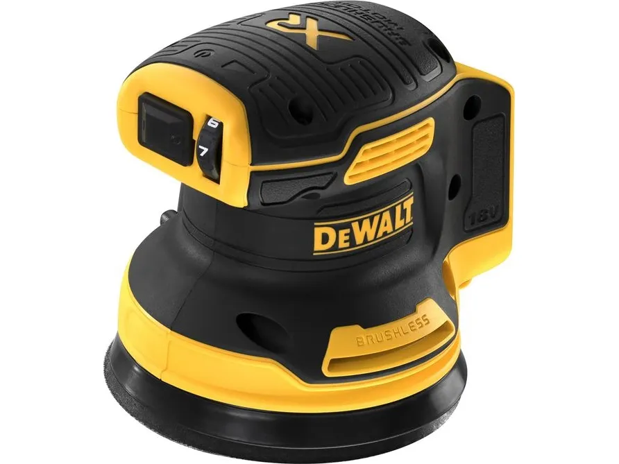 DeWALT DCW210NT-XJ, Random orbital sander, Sort, Gul, 8000 rpm, 12000 rpm, 12,5 cm, Batteri medfølger ikke