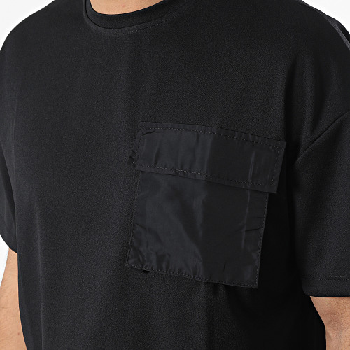 Tee Shirt Oversize Large Poche Noir