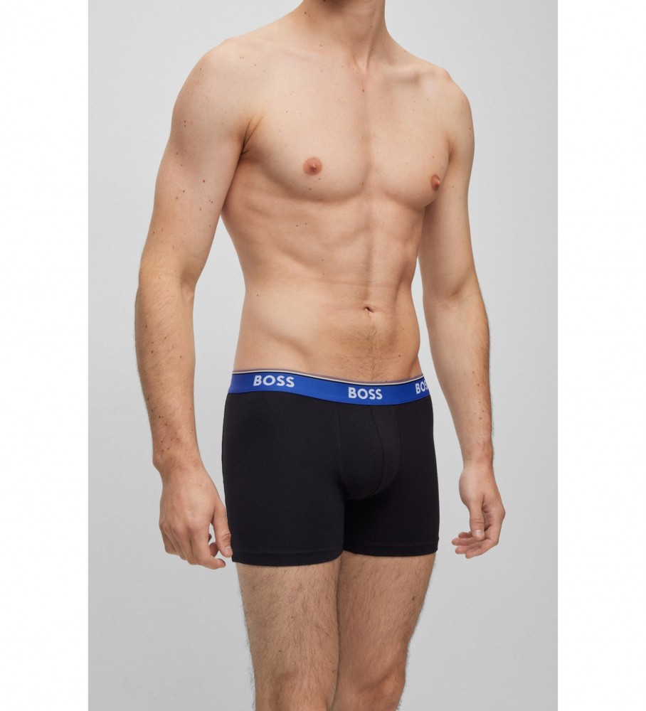 Pacote com 3 cuecas boxer pretas da BOSS