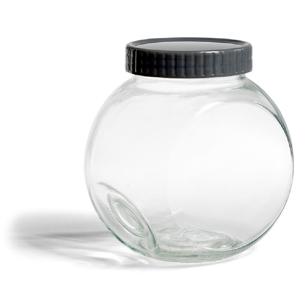 Pot en verre transparent avec couvercle plastique - 16x11,5xH.16cm