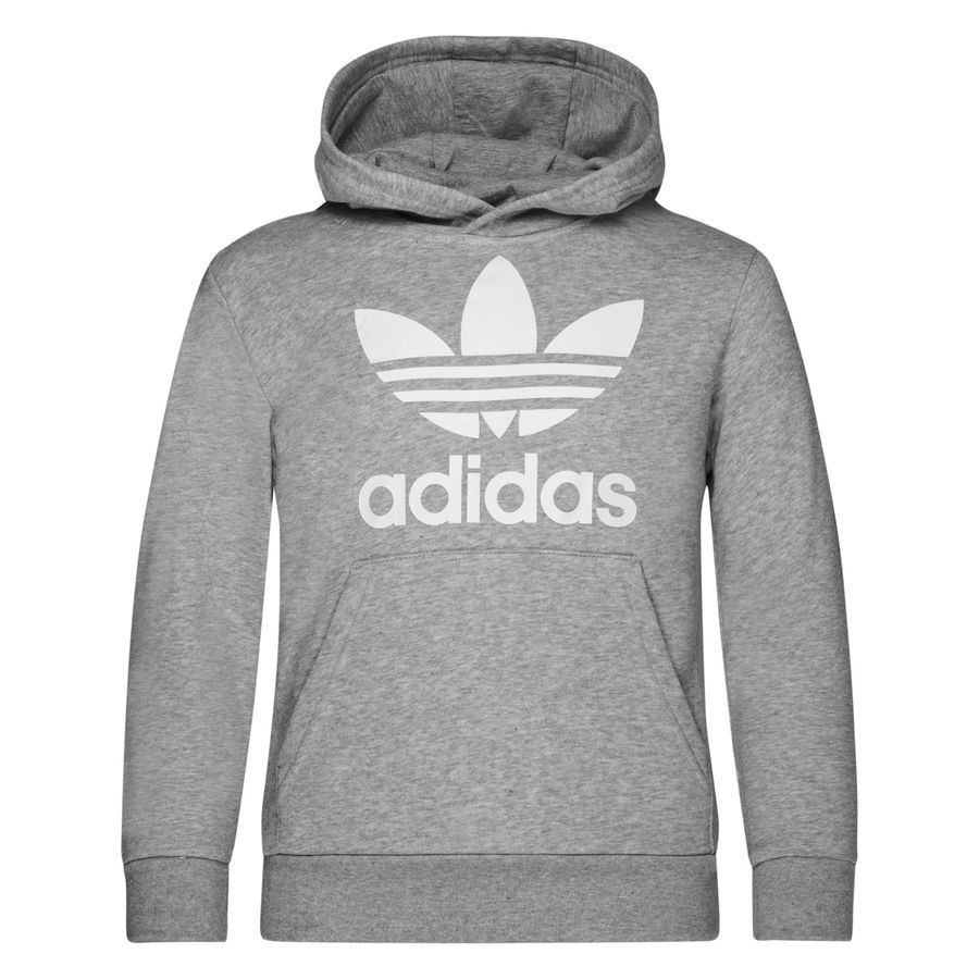 adidas Originals Sweat à Capuche Trefoil - Gris/Blanc Enfant