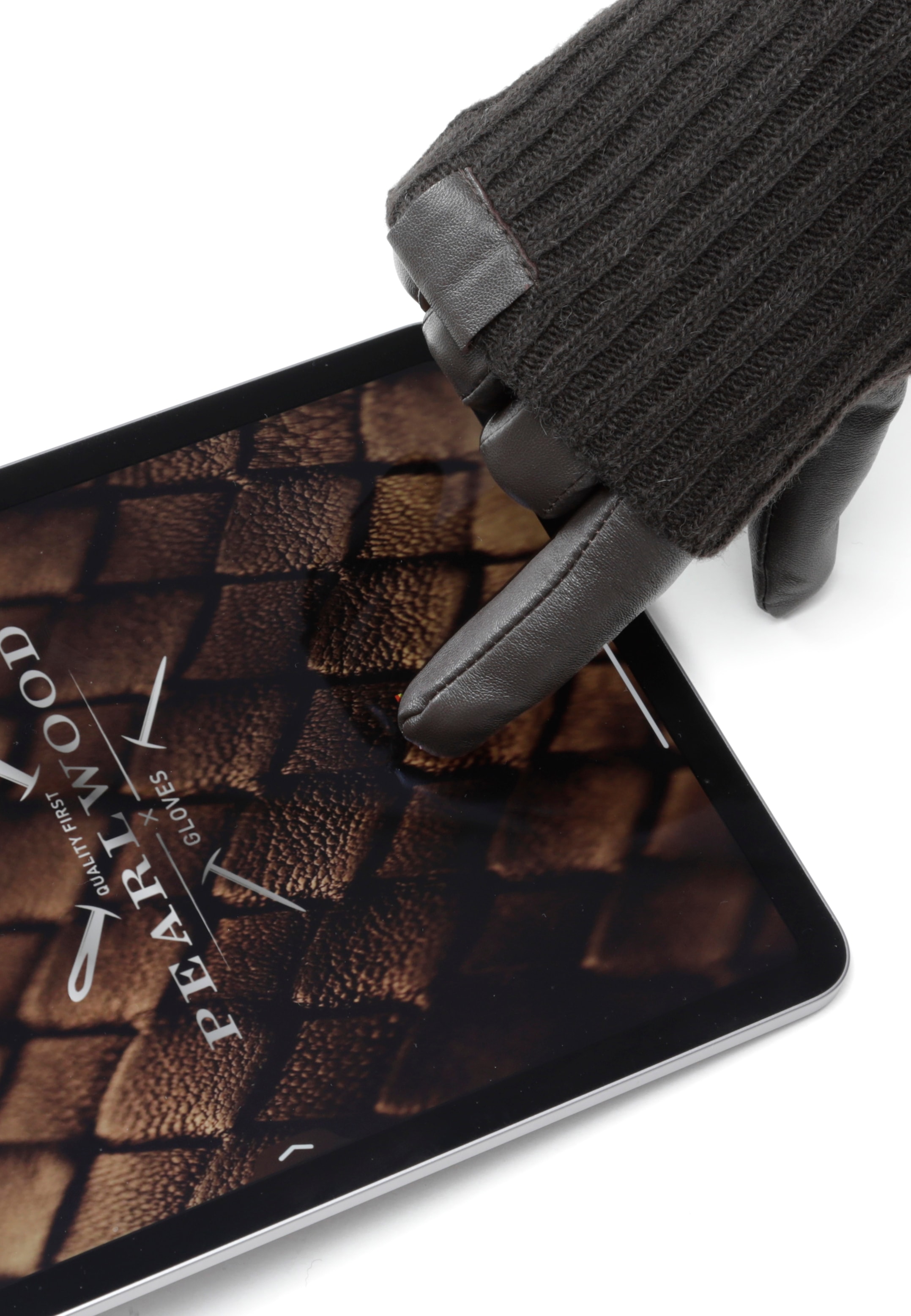 PEARLWOOD Lederhandschuhe »ROMY« Fleecefutter, als Lang-oder Kurzhandschuh zu tragen, Strickbündchen