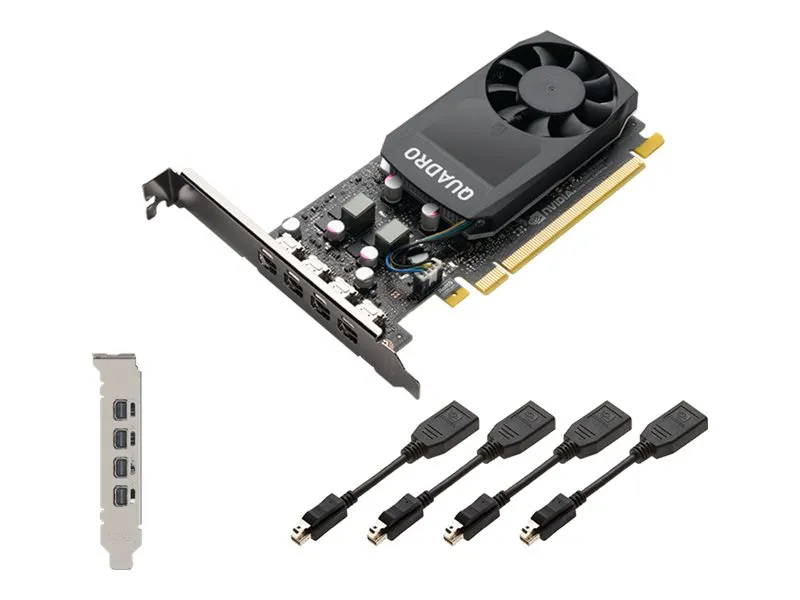 NVIDIA Quadro P1000 - Grafikkort - Quadro P1000 - 4 GB GDDR5 - PCIe 3.0 x16 lavprofil - 4 x Mini DisplayPort - Adapters Included