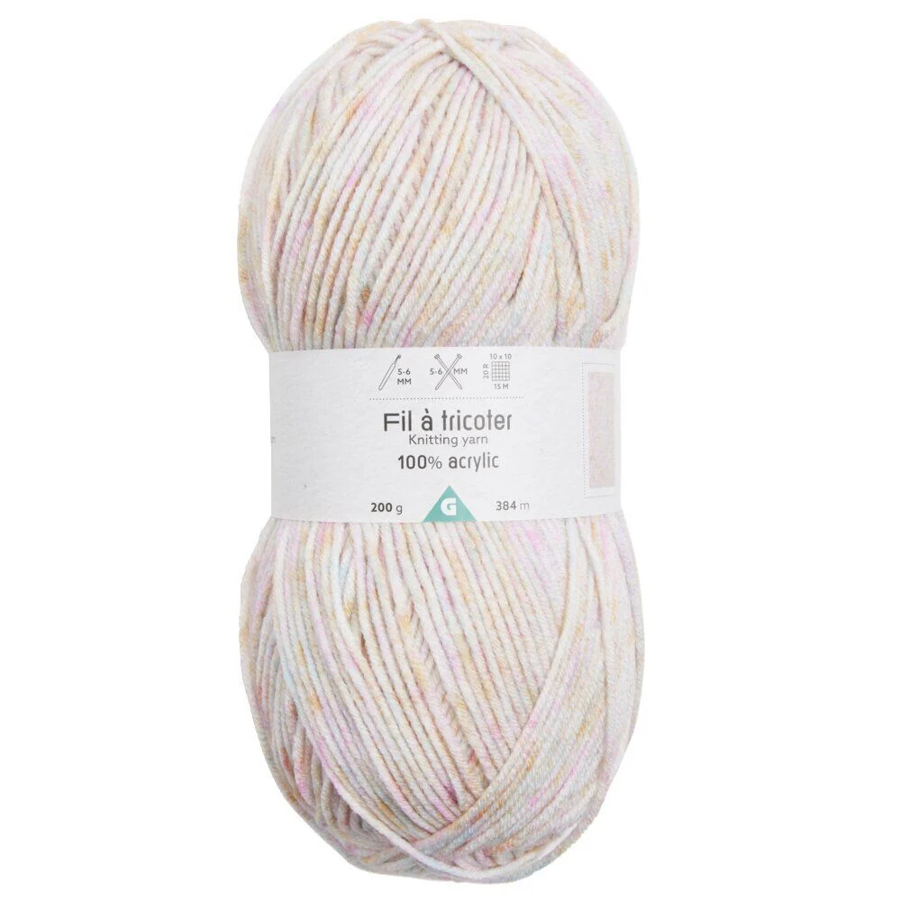 Pelote de fil à tricoter acrylique rose bonbon 200Gr