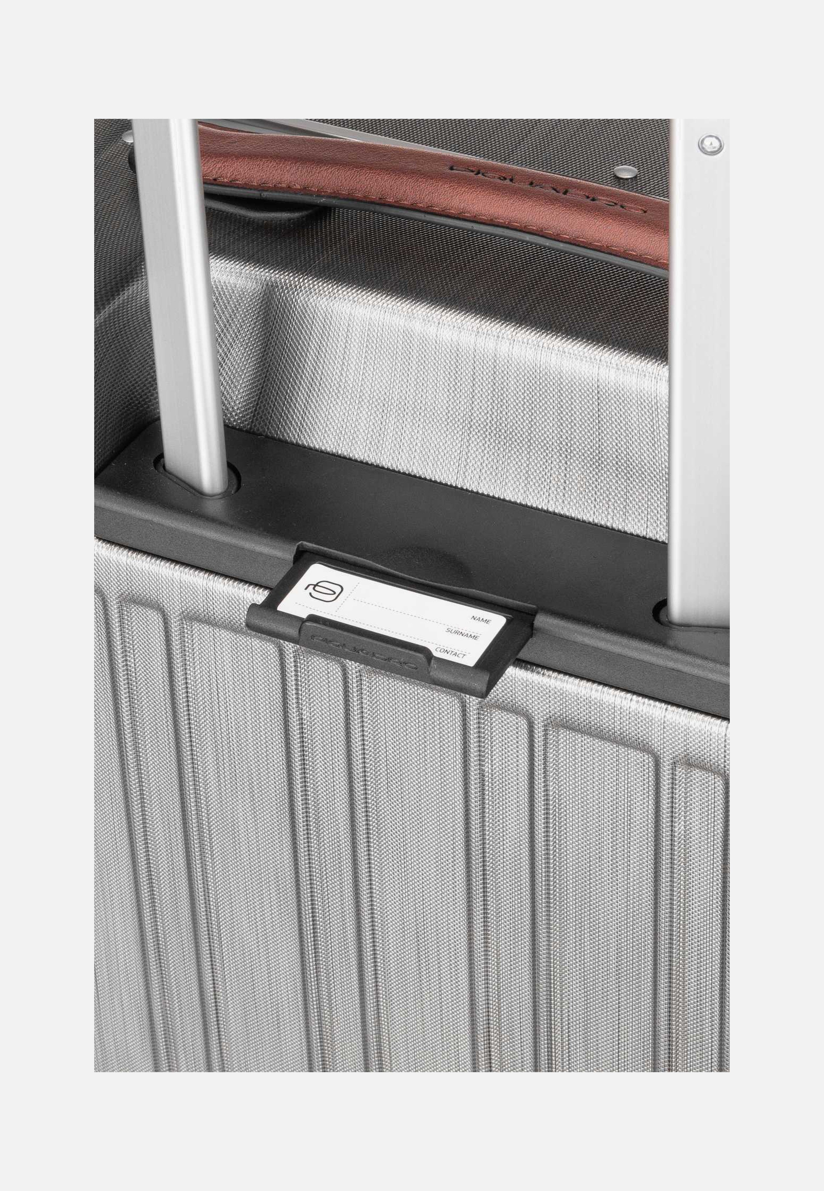 PQ-LM Cabin Spinner 4426 with Front Pocket Nero-Cuoio - Koffer