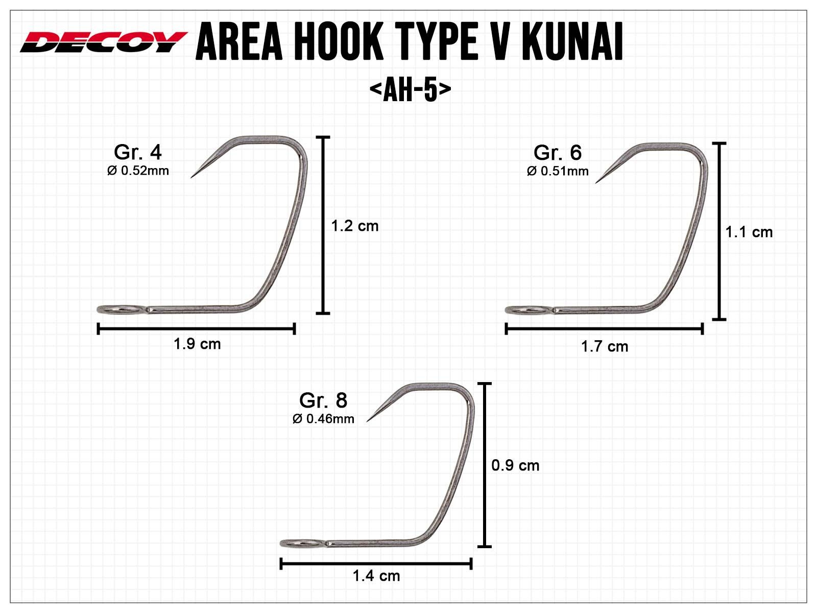 Area Hook Type V Kunai AH-5 - Gr. 8(DECOY)