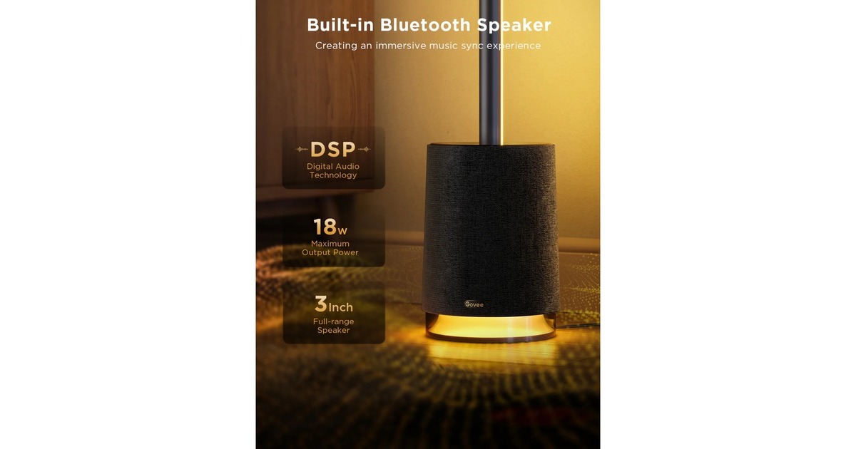 GoveeFloor Lamp Pro  (Zwart, 2,4GHz wifi, Bluetooth)