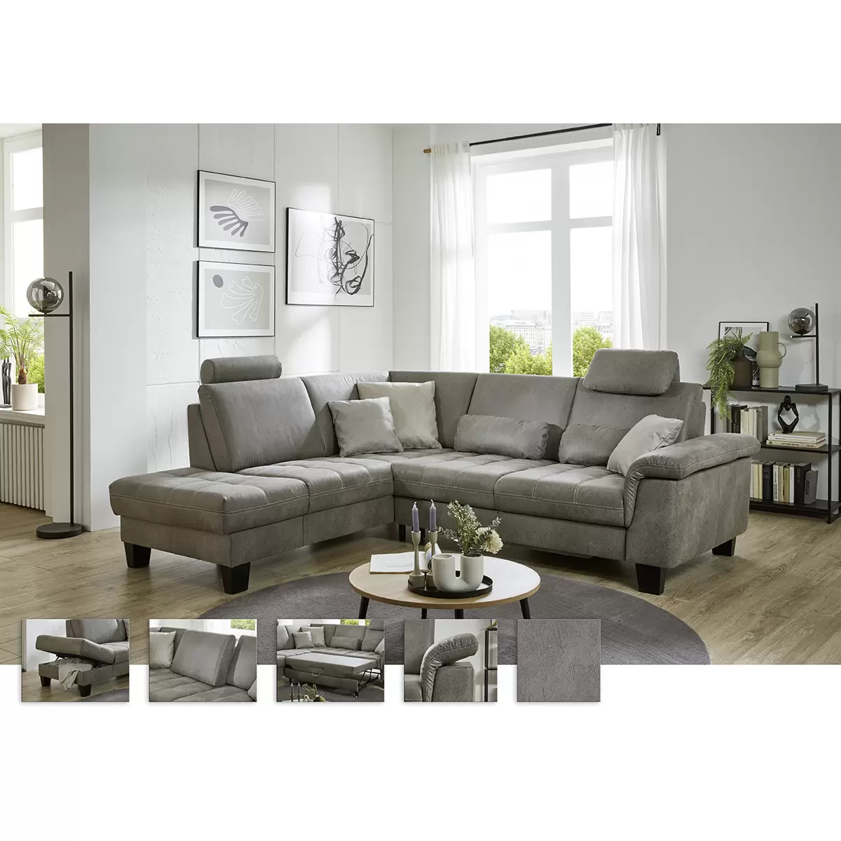 Ecksofa Lindau Grau