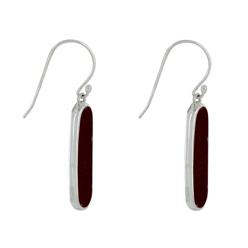 Boucles d'Oreilles Argent Rectangle Ovale de Nacre