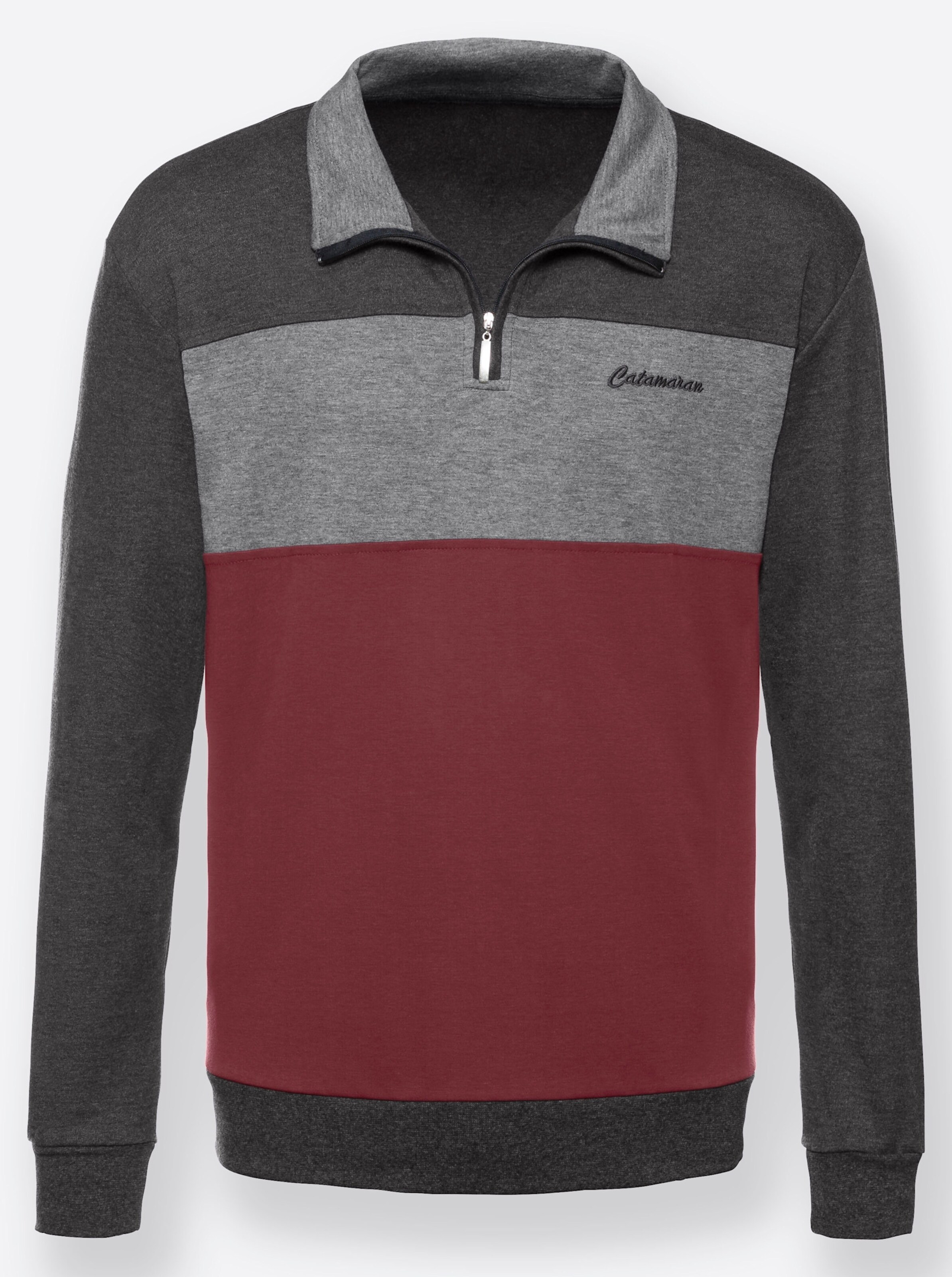 Catamaran Sweatshirt in rot-anthrazit