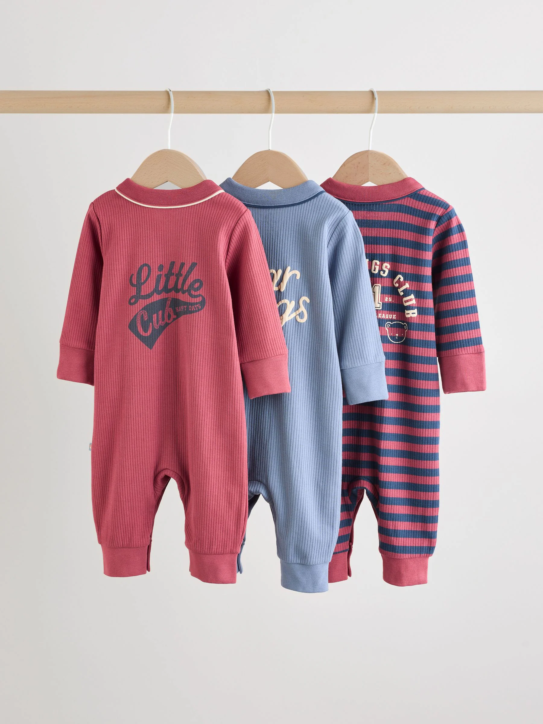 Bordeauxrood - Verpakking van 3 babypyjama's (0 mnd-3 jr)