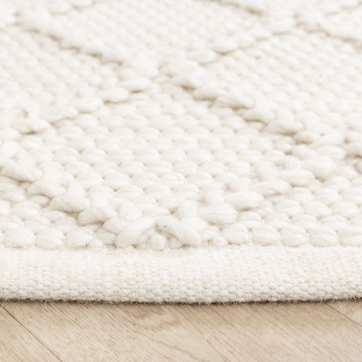 Wol gevlochten vloerkleed - Knit Creme | Top kwaliteit