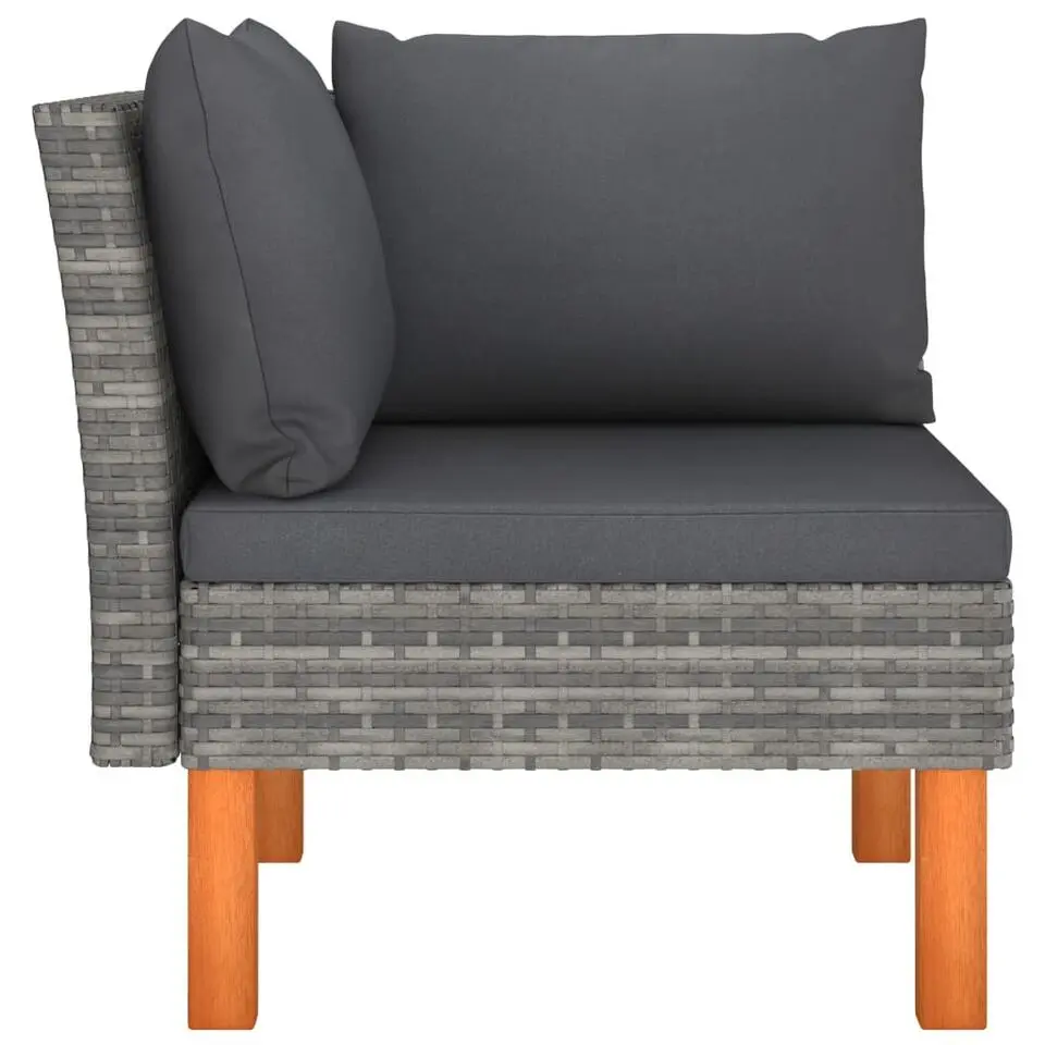 vidaXL - Hoekbanken - Grijs - Poly rattan - 2 stuks