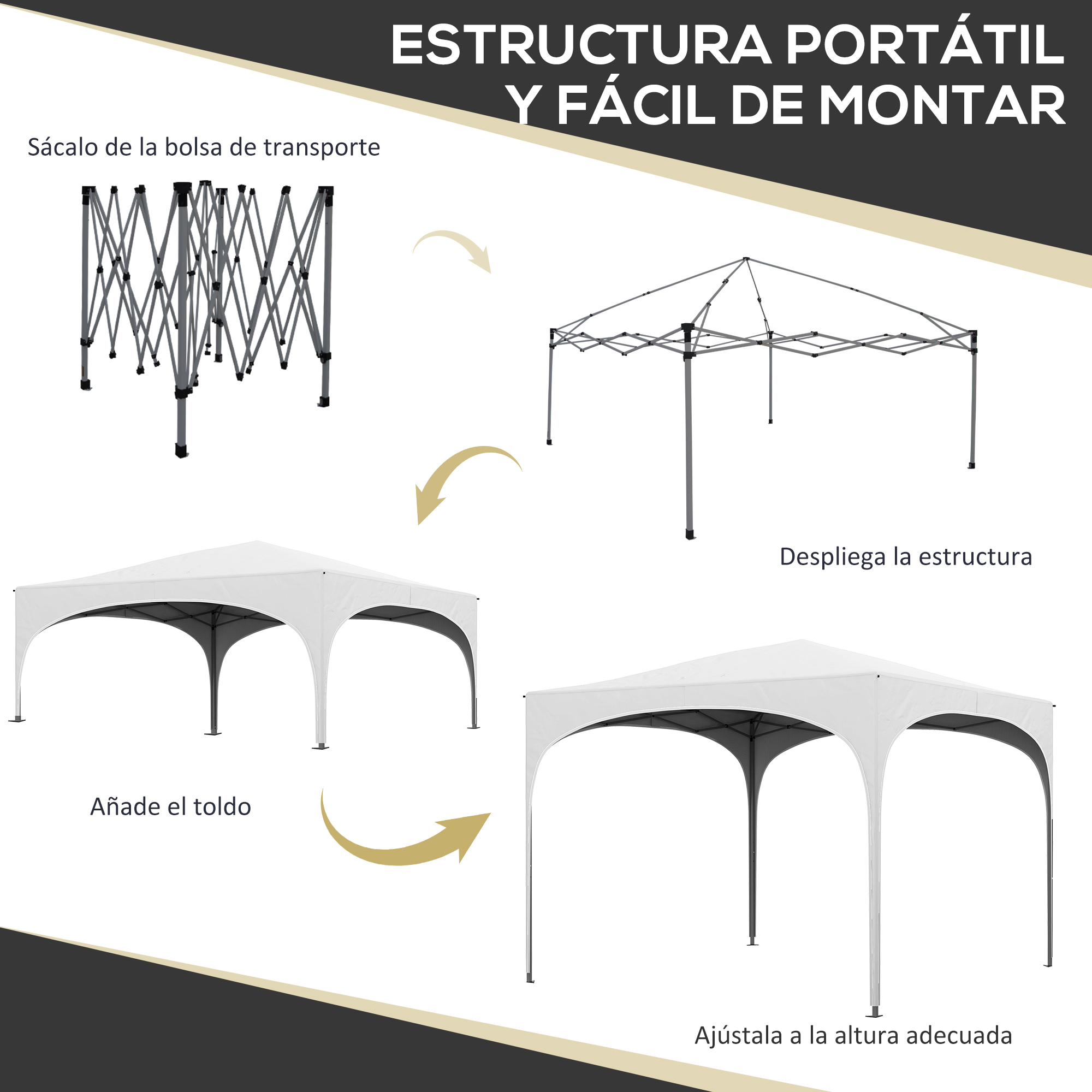 Tenda dobrável Outsunny branca