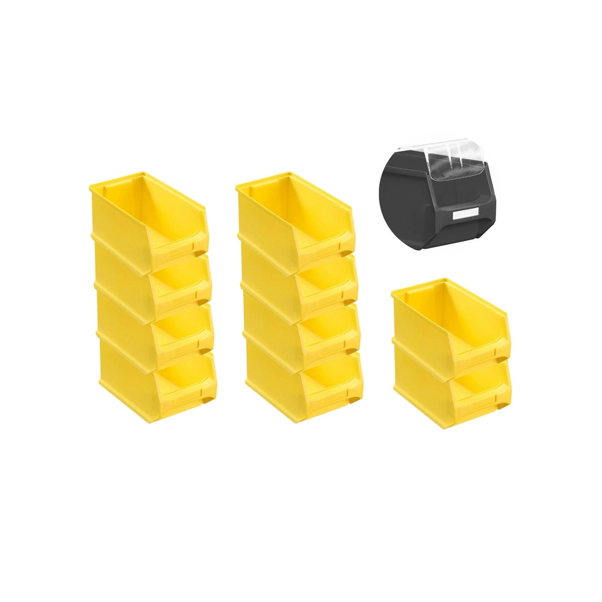 PROREGAL Value Pack 10 x Gele Opbergdoos 3.0 Met Deksel HxBxD 12,5 x 14,5 x 23,5 cm 2,8 Liter Opbergdoos