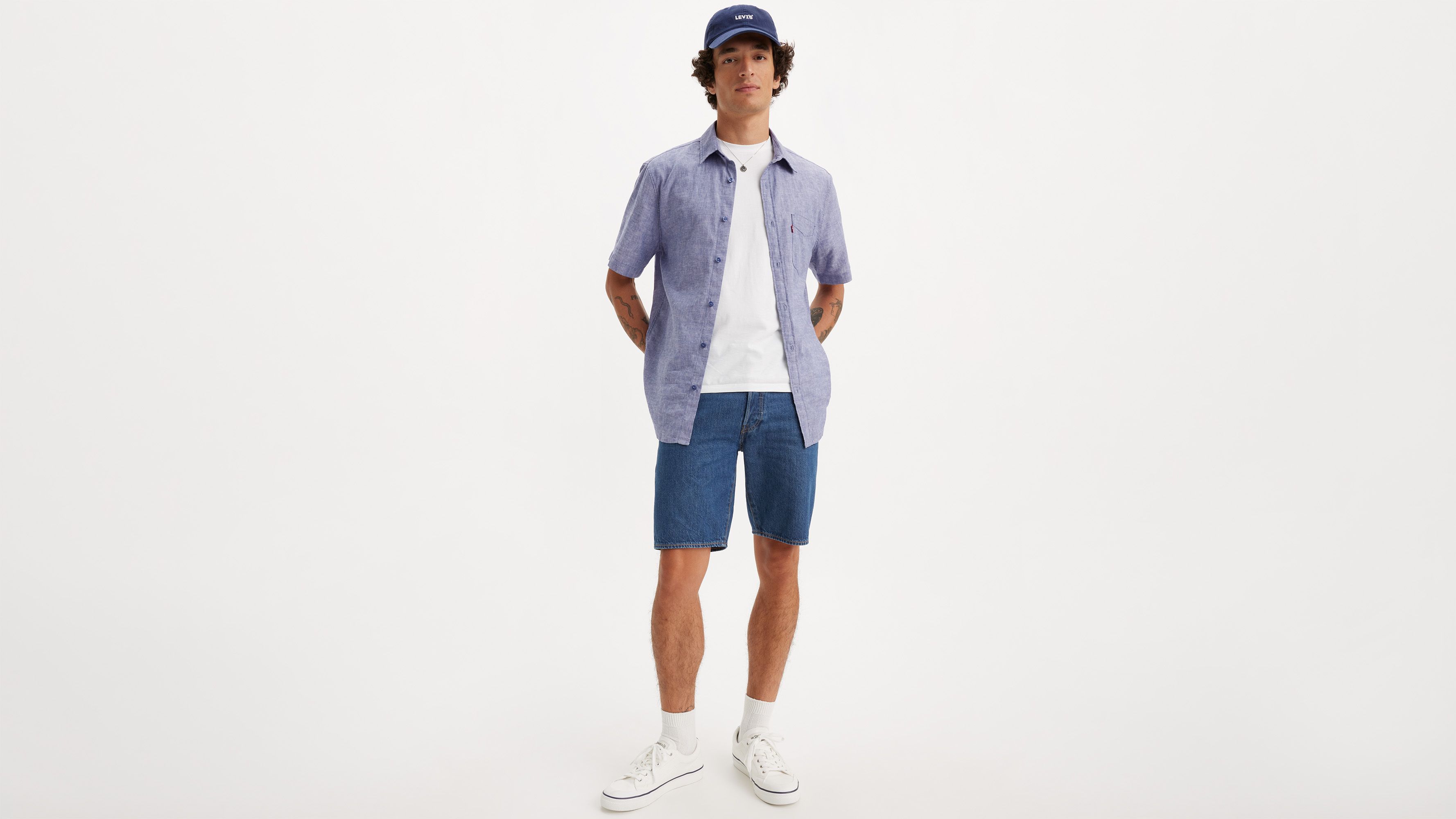 Levi's® short 501® Original Lightweight - Chips & Dip Lightweight Short - Bleu