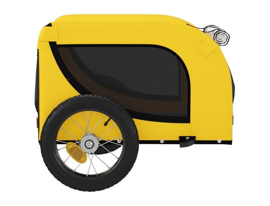 VIDAXL - Remorque de vélo pour chien jaune et noir tissu oxford et fe...
