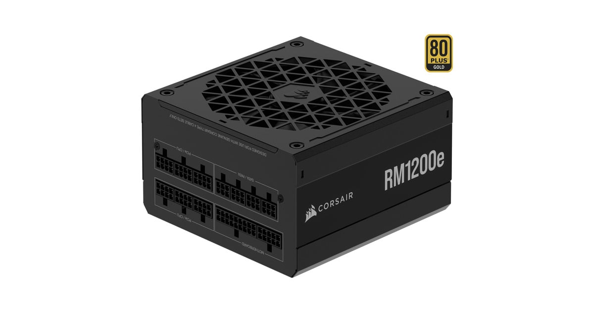 CorsairRM1200e modulaire 1200 watt voeding   (Zwart, 1x 12V-2x6, 6x PCIe)