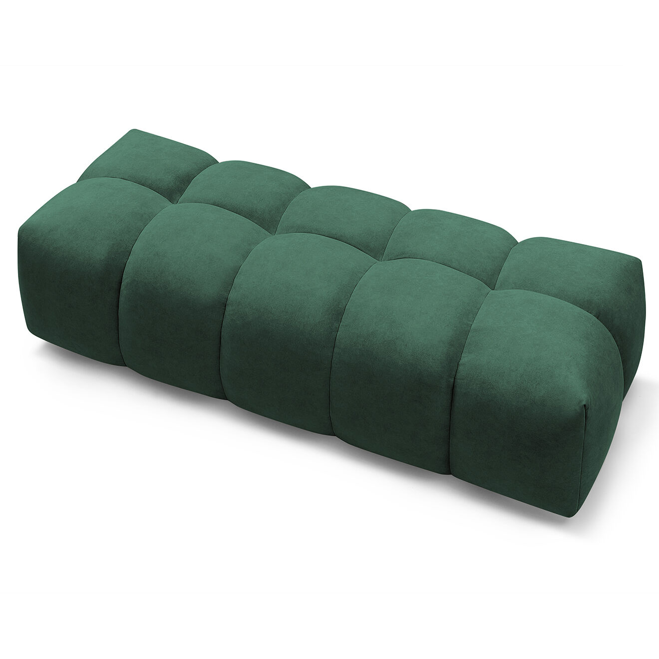 Bobochic Pouf en Velours Mont-Blanc vert - 180x66x48 cm