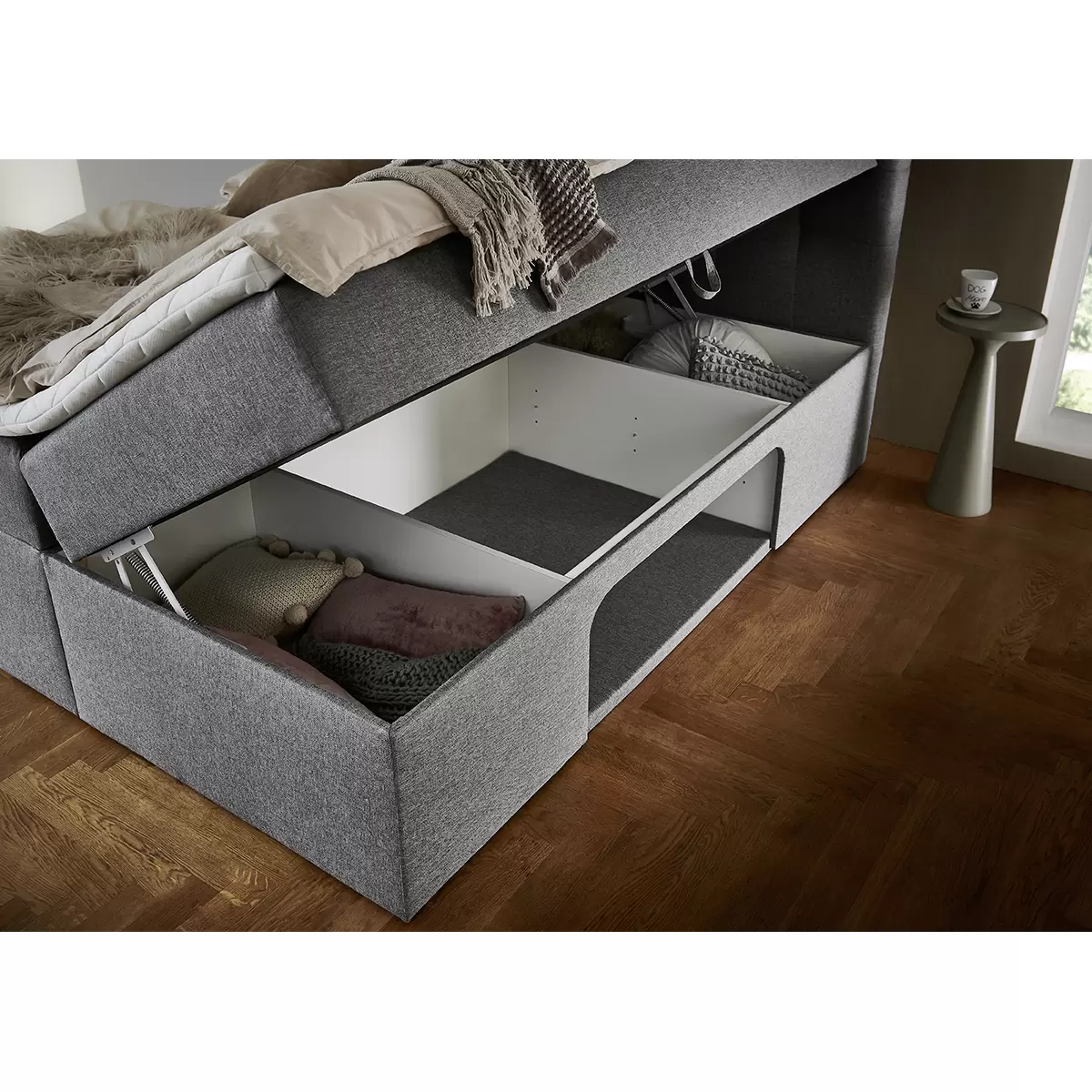 Boxbett Petty I 160x200 Hellgrau