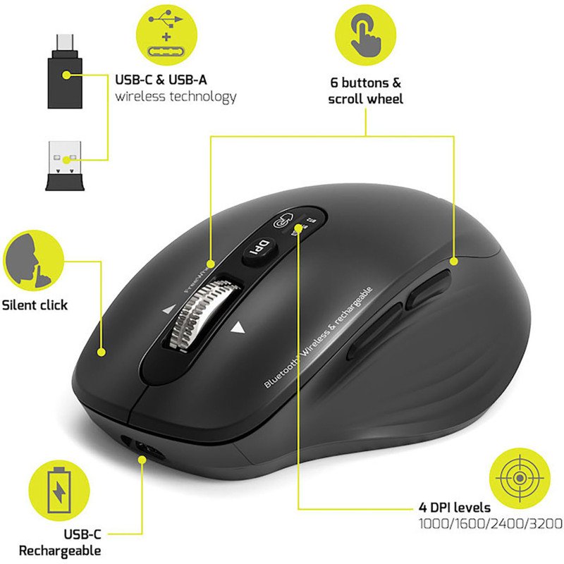 Souris sans fil PORT Business rechargeable