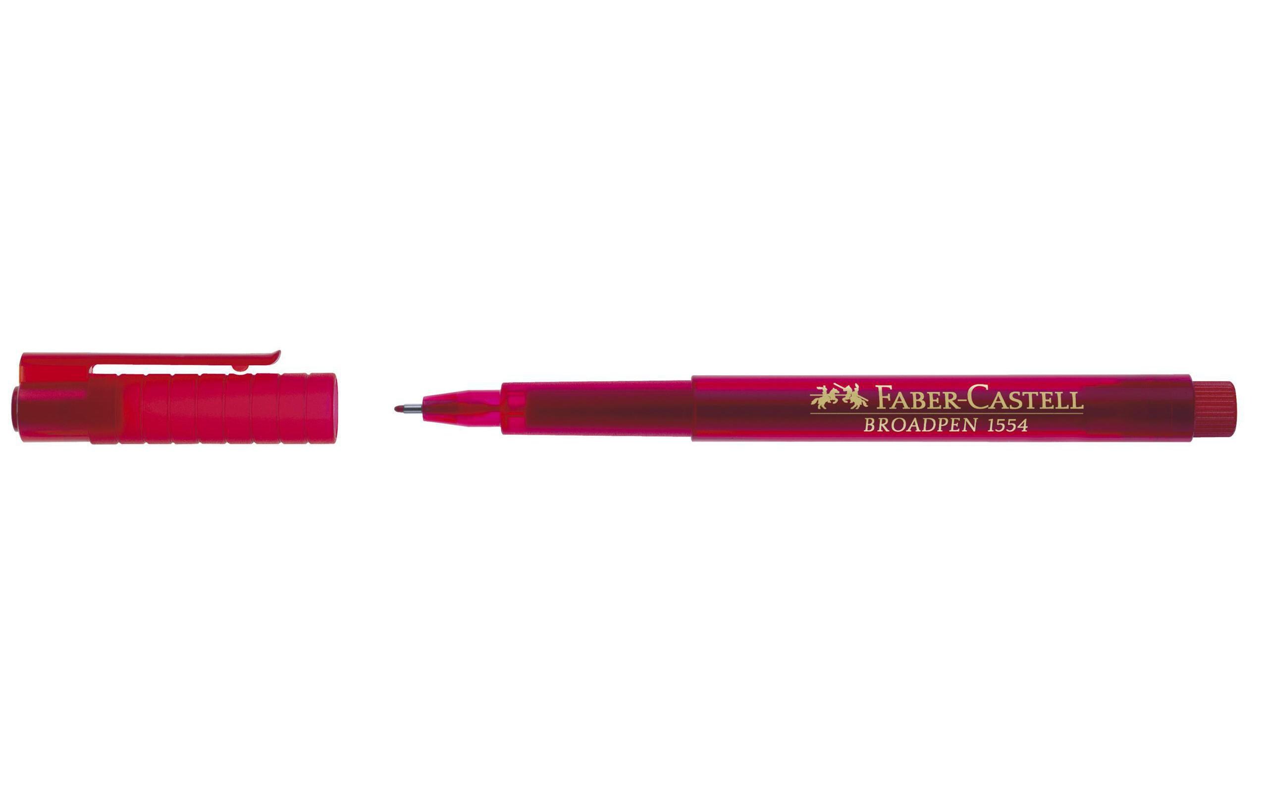 Fineliner Broadpen 1554 0.8 mm, RotFaserschreiber für Schule, Beruf und Freizeit