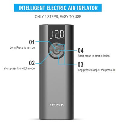 pompe à vélo électrique-pompe à air pompe à vélo électrique compresseur 5200 mAh (2x 2600mAh) pneu de vélo à pompe à air rechargeable