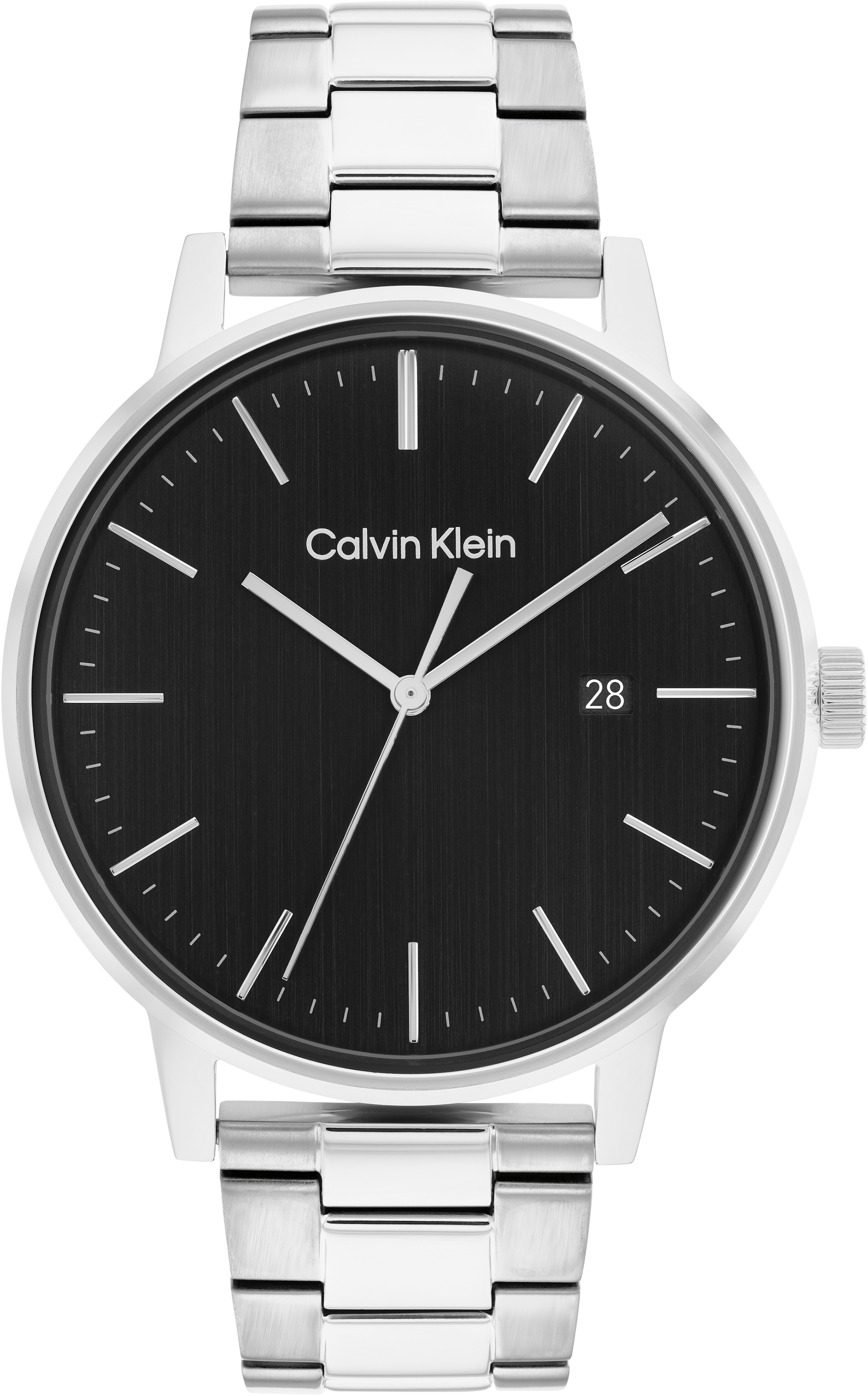 Calvin Klein Quarzuhr »LINKED« Armbanduhr, Herrenuhr, Datum, Mineralglas, Edelstahlarmband