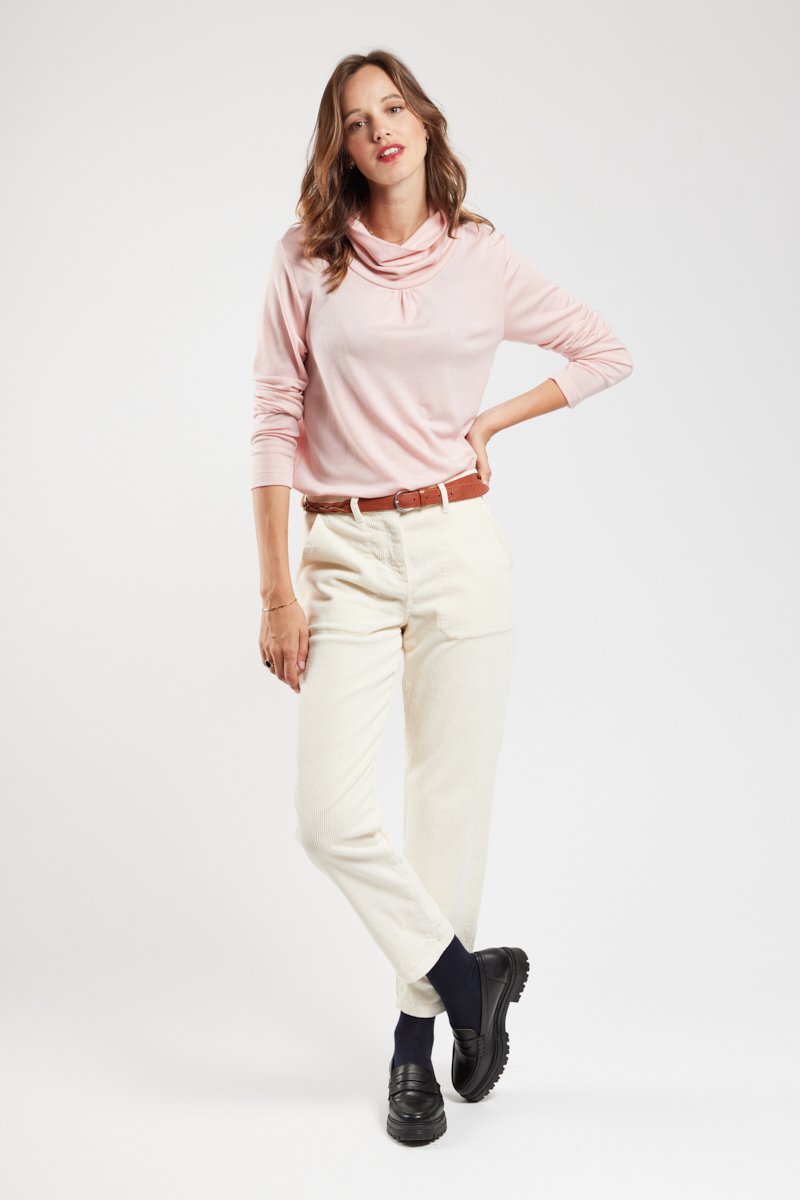 Sous pull col roulé - laine et tencel