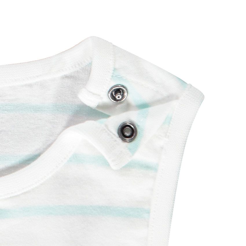 Débardeur en jersey à rayures et print pour bébé garçon - Blanc