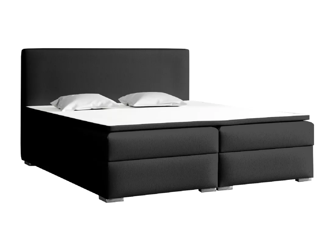 LIT BOXSPRING avec surmatelas Soler 180x200 cm, Soft 11 (Noir)