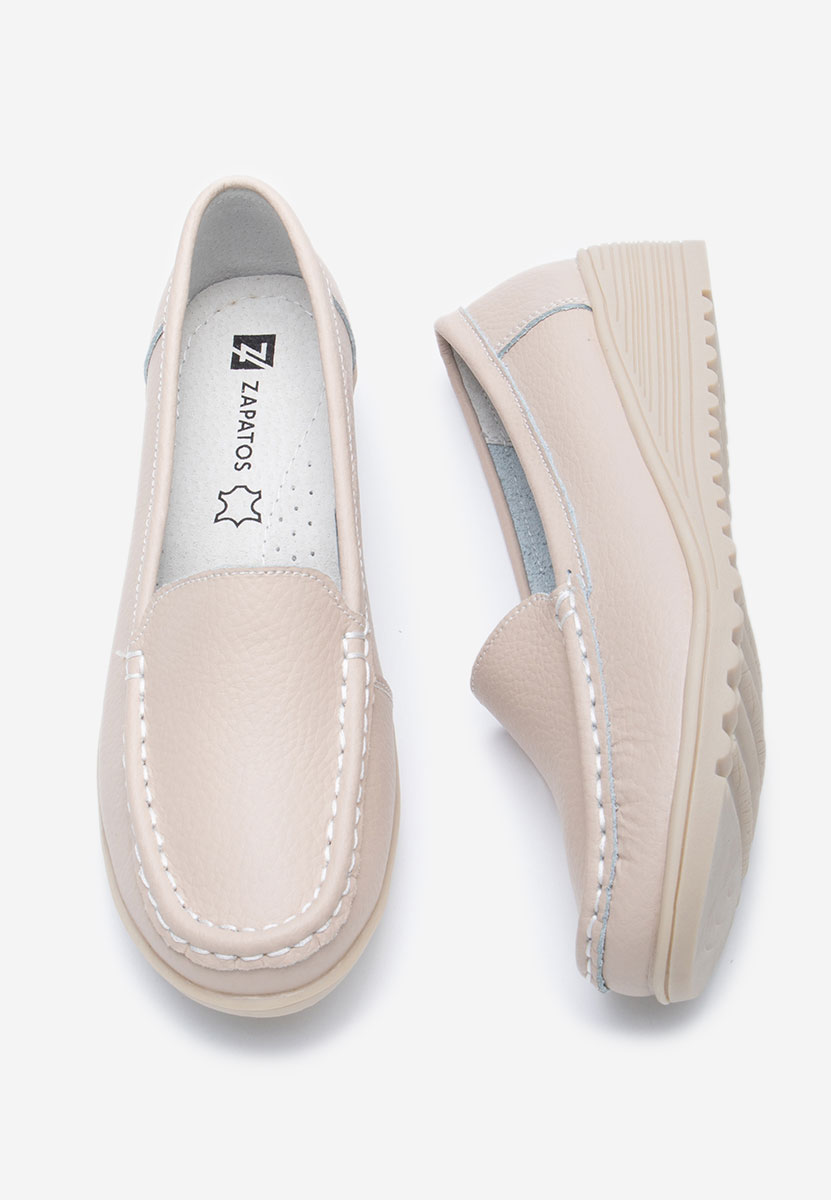 Mocassins femme à plateforme beige Storia