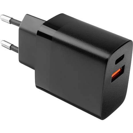 Fixed Dual USB rejseoplader 17 W - sort