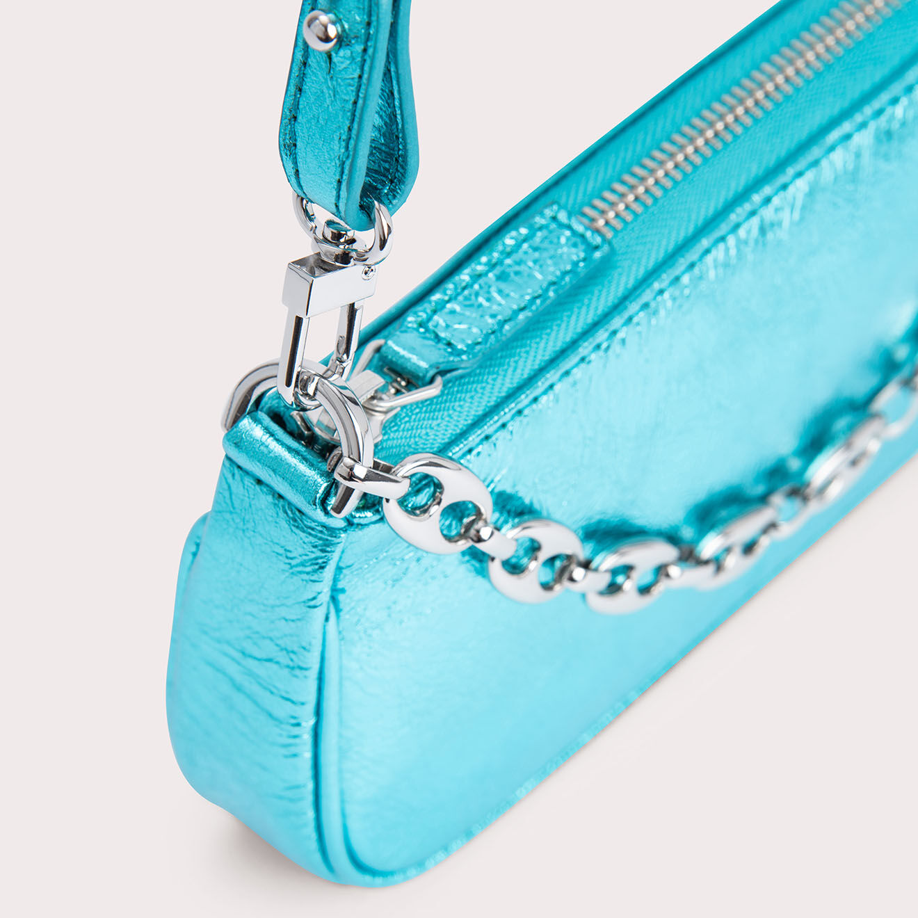 By Far Sac à main en Cuir Mini Rachel bleu -  9.5x19x2.5 cm