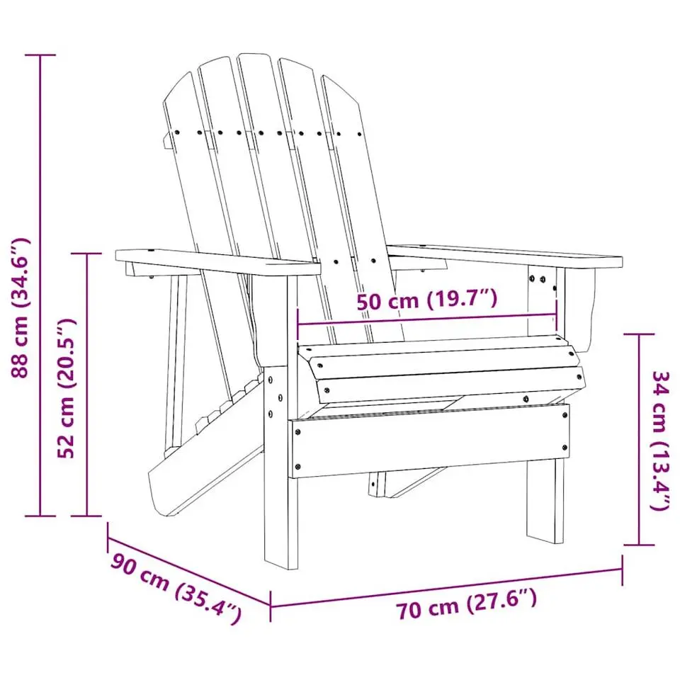 vidaXL - Tuinstoel - Wit - Hout