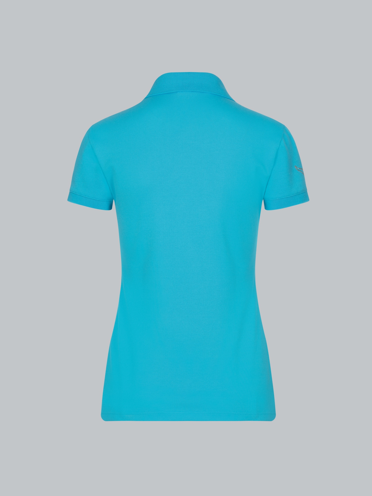 Poloshirt mit Kristallsteinen Azur