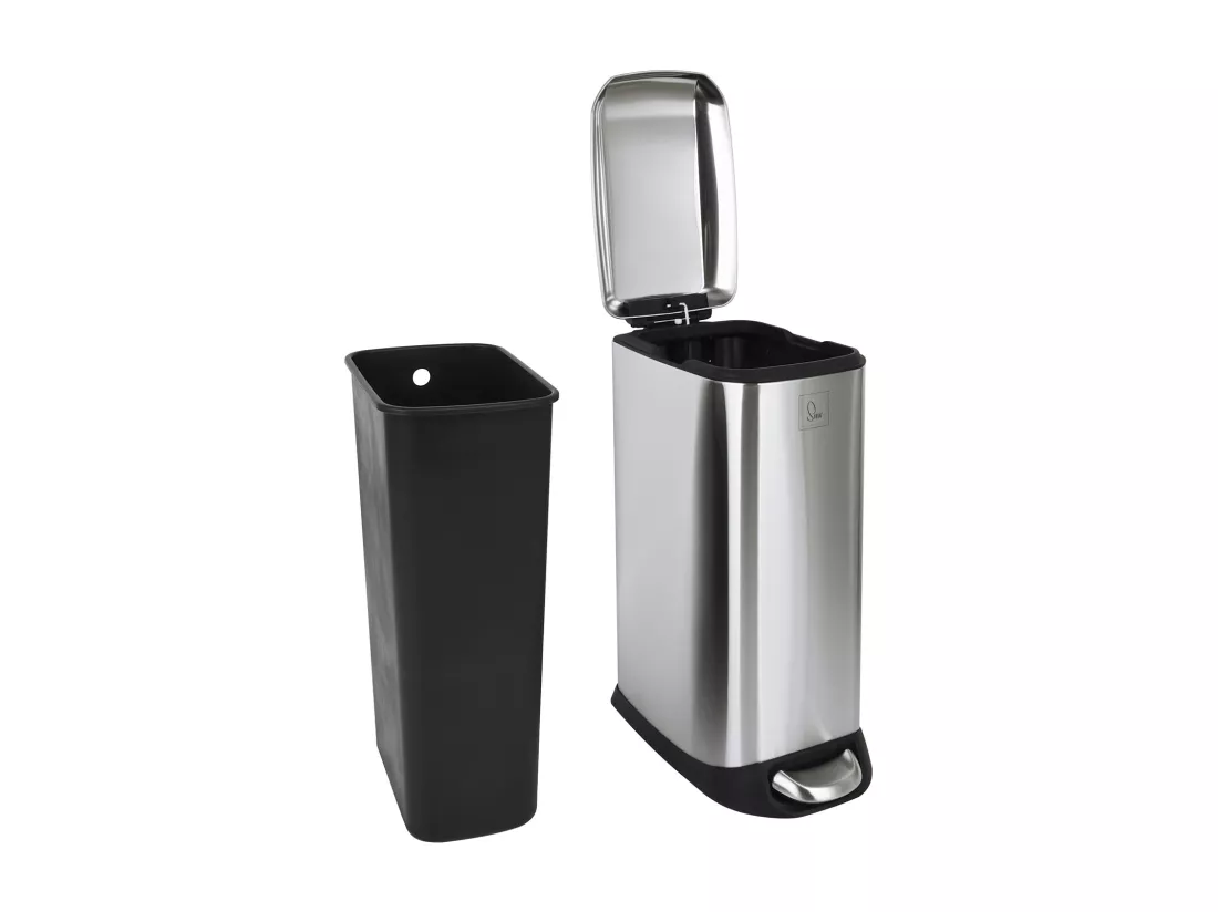 SVITA TS20 Poubelle à pédale 20 l avec seau intérieur et pédale argent
