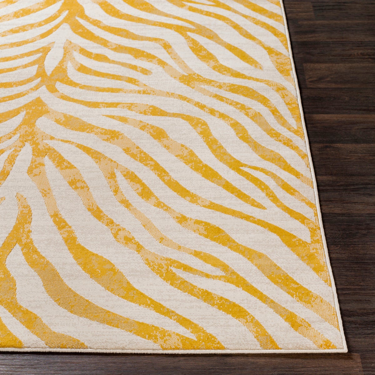 Boho vloerkleed, zebrapatroon, geel/beige, 160x220 cm, CYBELE