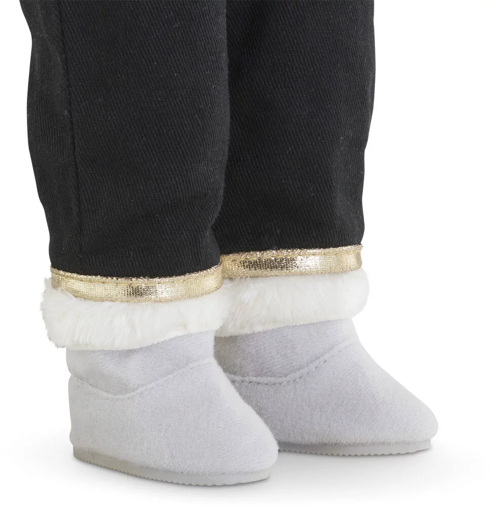 MA COROLLE - BOTTES FOURREES GRISES - CHAUSSURES POUR POUPEE - COROLLE ACCESSOIRES