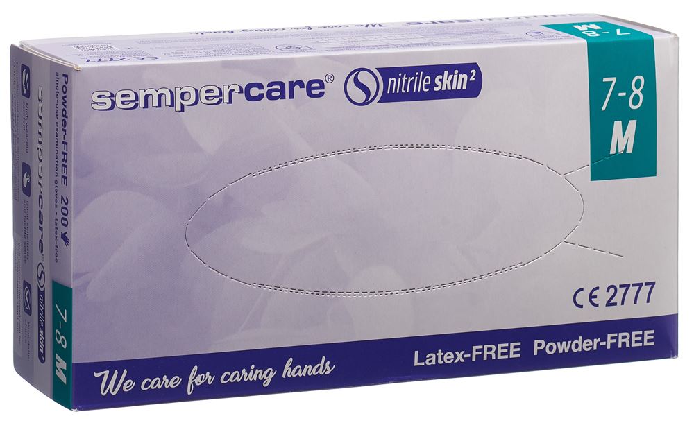 SEMPERCARE Nitrile Skin Handschuhe M puderfrei unsteril 200 Stk