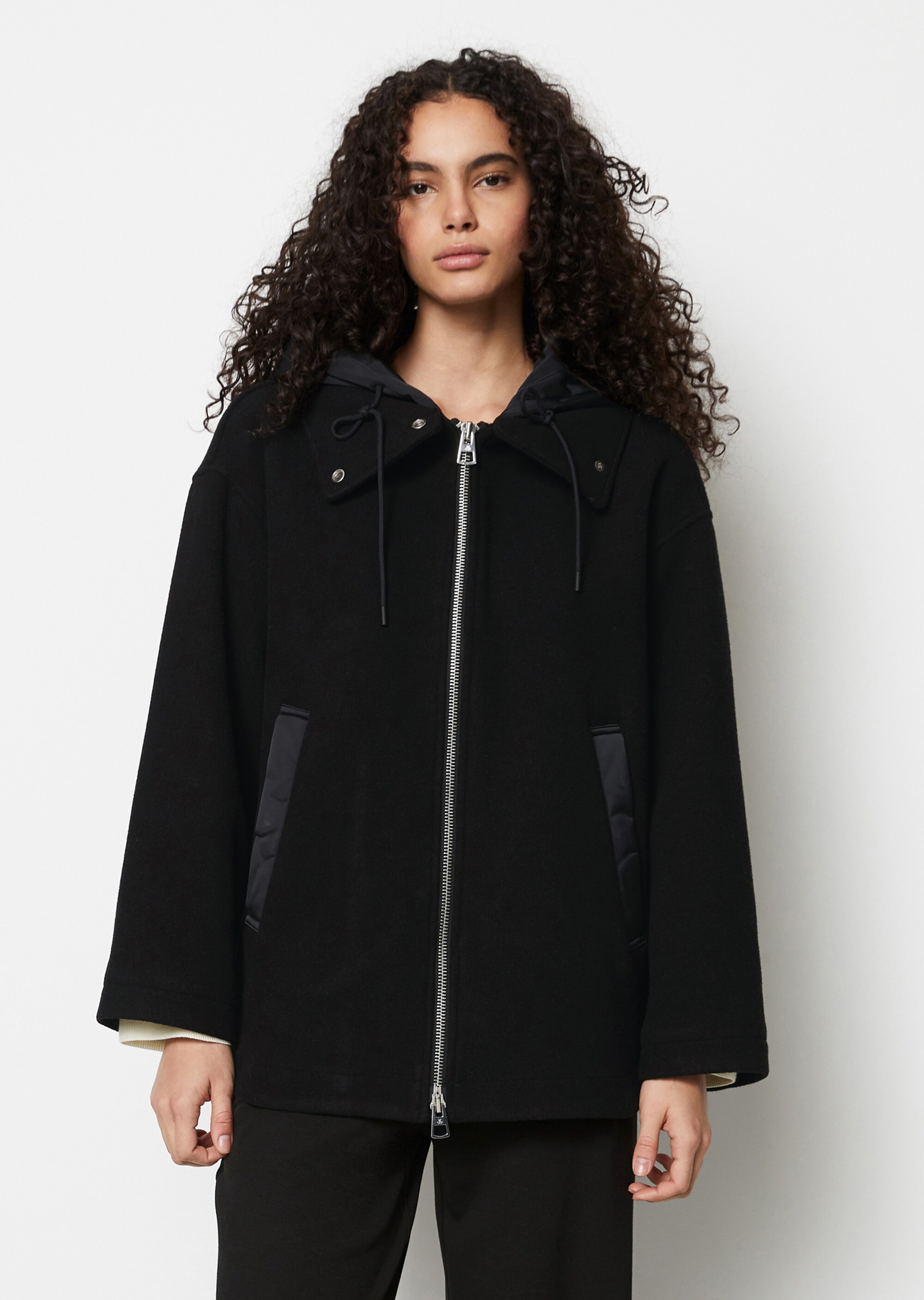 Wolljacke im Cape-Stil relaxedaus Wolle-Mix