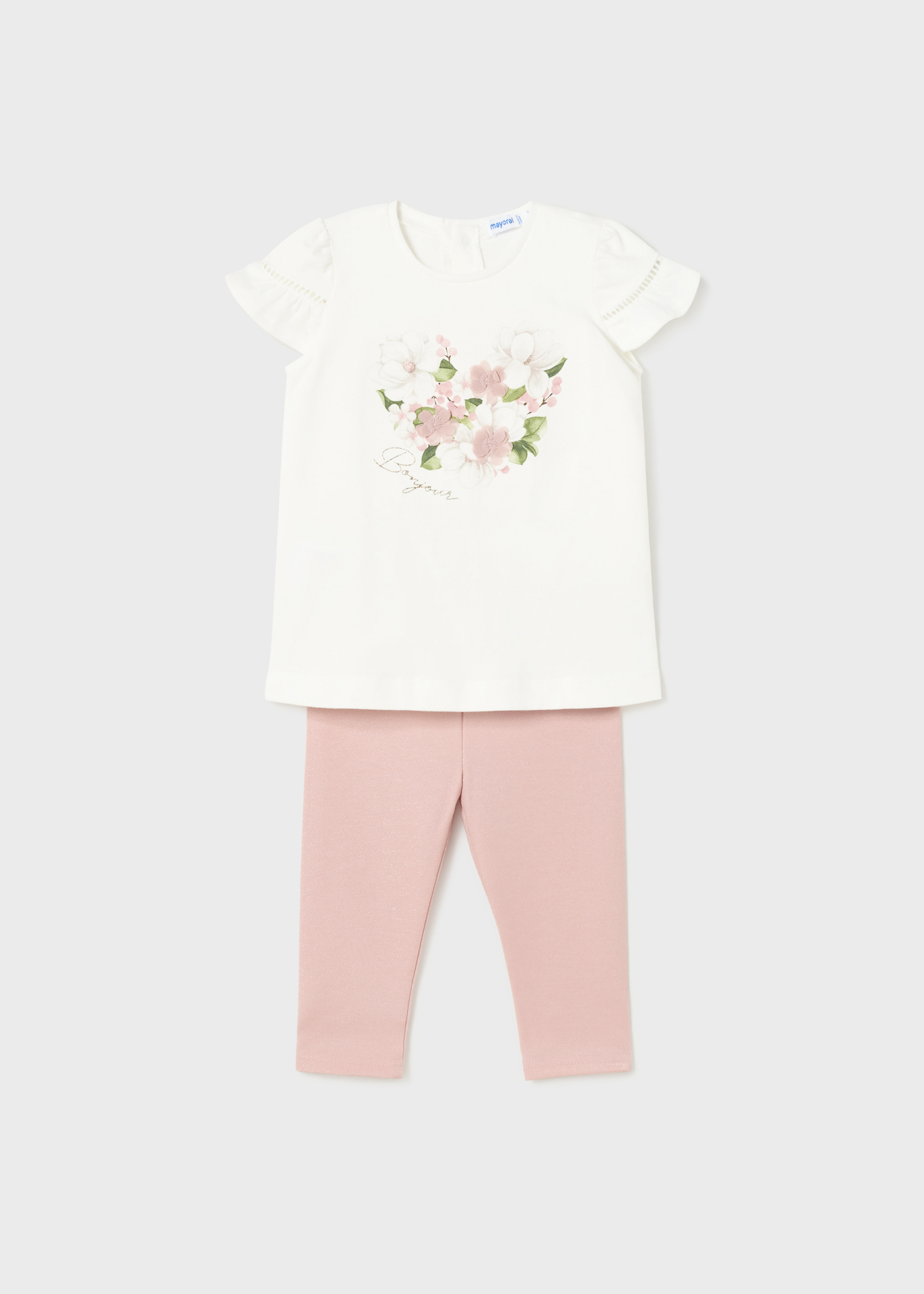 Conjunto de duas peças com calça legging e camiseta para bebê